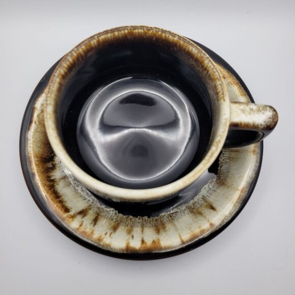 Pfaltzgraff Brown Drip Glaze Cup Saucer Coffee Tea Replacement Set Brown Vintage - Picture 3 of 9